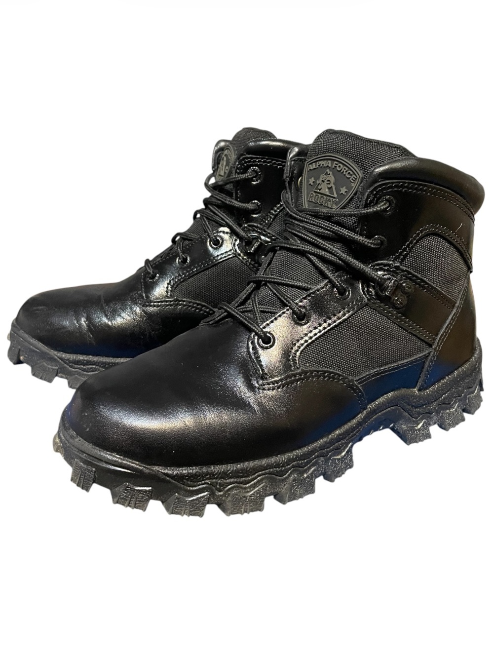 Men's ROCKY 6" ALPHA FORCE WATERPROOF PUBLIC SERVICE BOOT Black Size 8